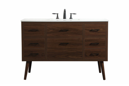 Elegant Decor VF41048MWT 48 inch single bathroom vanity in walnut Elegant Decor VF41048MWT 48 inch single bathroom vanity in walnut