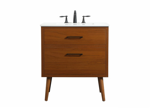 Elegant Decor VF41030MTK 30 inch single bathroom vanity in teak Elegant Decor VF41030MTK 30 inch single bathroom vanity in teak