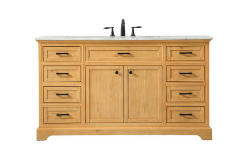 Elegant Decor VF15060NW 60 inch single bathroom vanity in natural wood Elegant Decor VF15060NW 60 inch single bathroom vanity in natural wood