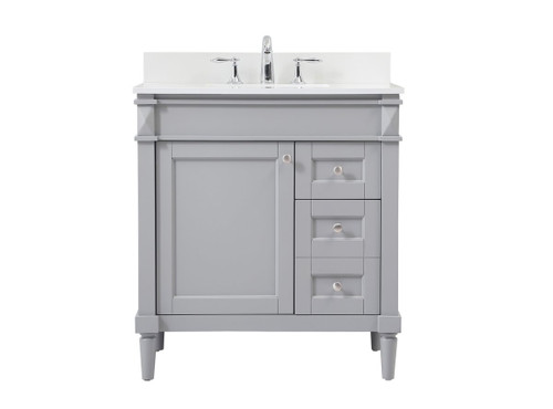Elegant Decor VF31832GR-BS 32 inch single bathroom vanity in grey with backsplash