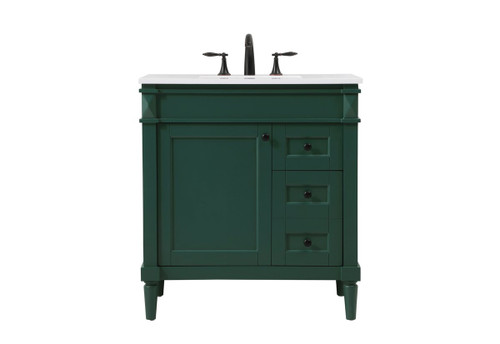 Elegant Decor VF31832GN 32 inch single bathroom vanity in green Elegant Decor VF31832GN 32 inch single bathroom vanity in green
