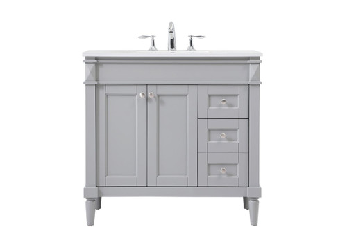 Elegant Decor VF31836GR 36 inch single bathroom vanity in grey Elegant Decor VF31836GR 36 inch single bathroom vanity in grey