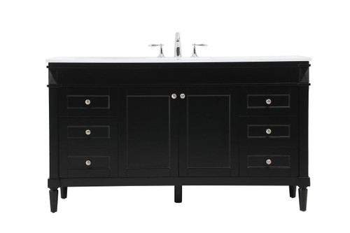 Elegant Decor VF31860BK 60 inch single bathroom vanity in black Elegant Decor VF31860BK 60 inch single bathroom vanity in black
