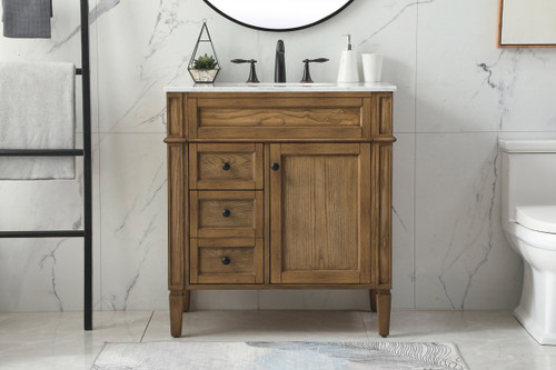 Elegant Decor VF12532DW 32 inch single bathroom vanity in driftwood