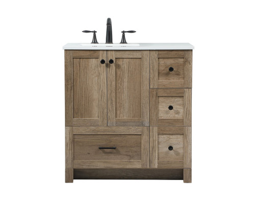 Elegant Decor VF2832NT 32 inch single bathroom vanity in natural oak