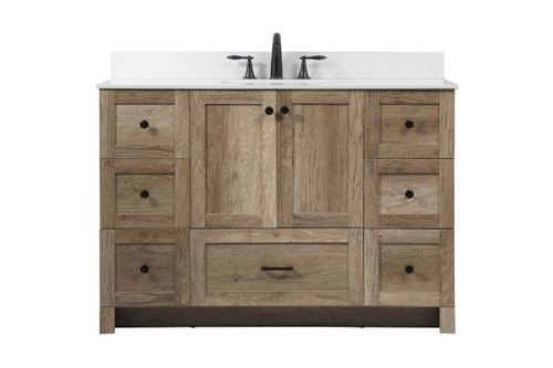 Elegant Decor VF2848NT-BS 48 inch single bathroom vanity in natural oak with backsplash