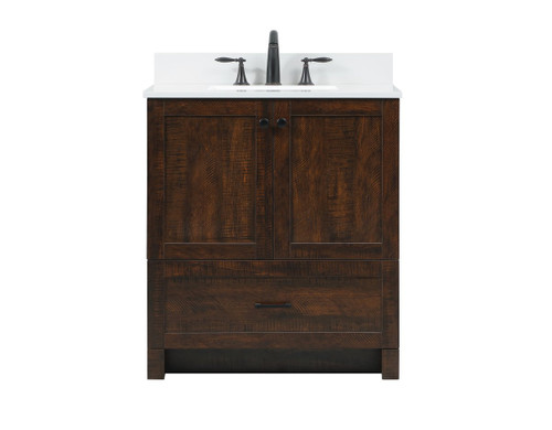 Elegant Decor VF2830EX-BS 30 inch single bathroom vanity in expresso with backsplash
