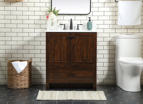 Elegant Decor VF2830EX-BS 30 inch single bathroom vanity in expresso with backsplash