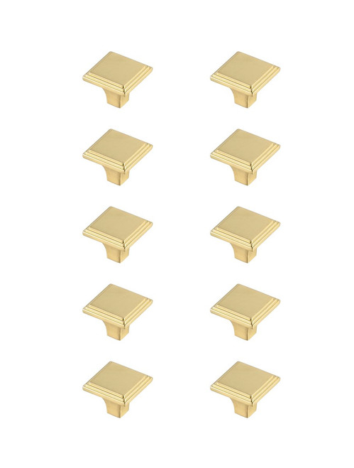 Elegant Decor KB2012-GD-10PK Wilow 1" Brushed Gold Square Knob Multipack (Set of 10) Elegant Decor KB2012-GD-10PK Wilow 1" Brushed Gold Square Knob Multipack (Set of 10)