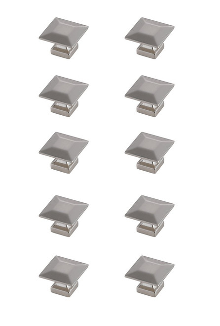 Elegant Decor KB2025-NK-10PK Cecil 1.3" Brushed Nickel Square Knob Multipack (Set of 10) Elegant Decor KB2025-NK-10PK Cecil 1.3" Brushed Nickel Square Knob Multipack (Set of 10)