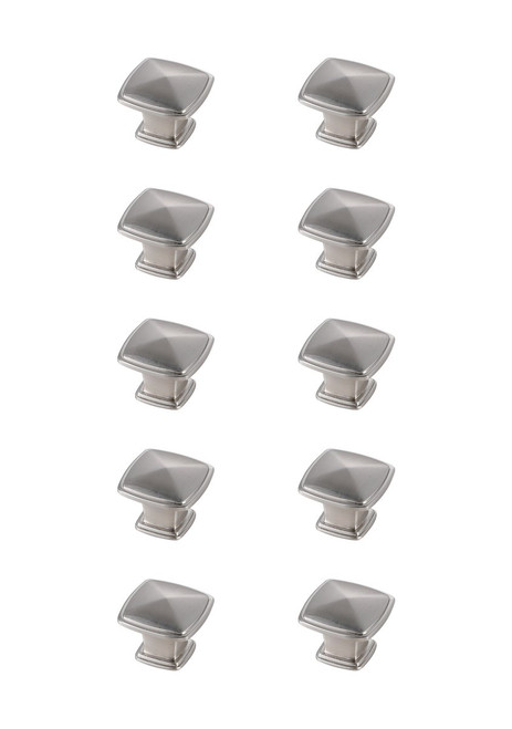 Elegant Decor KB2023-NK-10PK Marcel 1.2" Brushed Nickel Square Knob Multipack (Set of 10) Elegant Decor KB2023-NK-10PK Marcel 1.2" Brushed Nickel Square Knob Multipack (Set of 10)