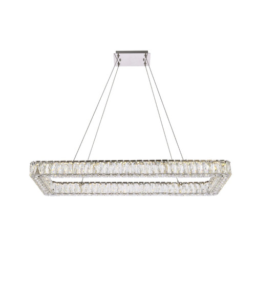 Elegant Lighting 3504D42L1C Monroe 42 inch LED Single rectangle pendant in chrome Elegant Lighting 3504D42L1C Monroe 42 inch LED Single rectangle pendant in chrome
