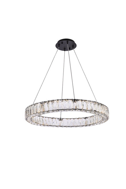 Elegant Lighting 3503D26BK Monroe 26 inch LED round Single pendant in black Elegant Lighting 3503D26BK Monroe 26 inch LED round Single pendant in black