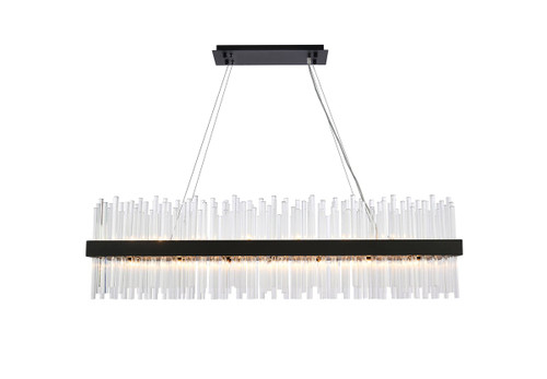 Elegant Lighting 3000G48BK Dallas 48 inch rectangle crystal pendant in black Elegant Lighting 3000G48BK Dallas 48 inch rectangle crystal pendant in black