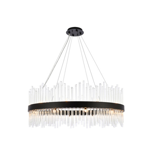 Elegant Lighting 3000D36BK Dallas 36 inch round crystal pendant in black Elegant Lighting 3000D36BK Dallas 36 inch round crystal pendant in black