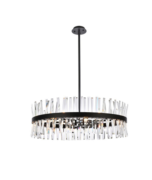 Elegant Lighting 6200D36BK Serephina 36 inch crystal round chandelier light in black Elegant Lighting 6200D36BK Serephina 36 inch crystal round chandelier light in black