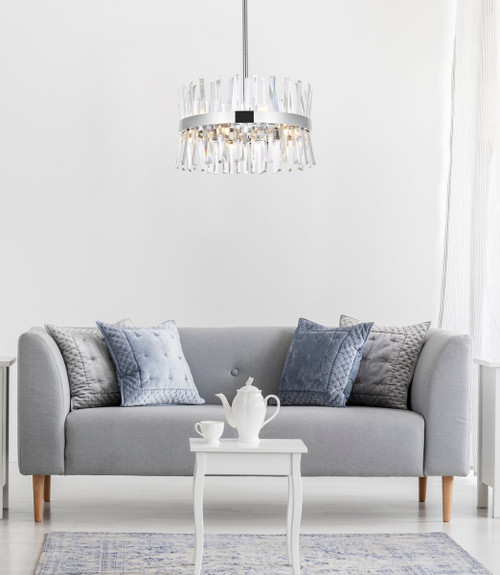 Elegant Lighting 6200D20C Serephina 20 inch crystal round pendant light in chrome Elegant Lighting 6200D20C Serephina 20 inch crystal round pendant light in chrome