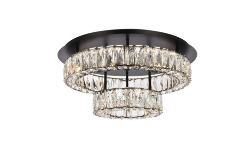 Elegant Lighting 3503F22L2BK Monroe 22 inch LED double flush mount in black Elegant Lighting 3503F22L2BK Monroe 22 inch LED double flush mount in black