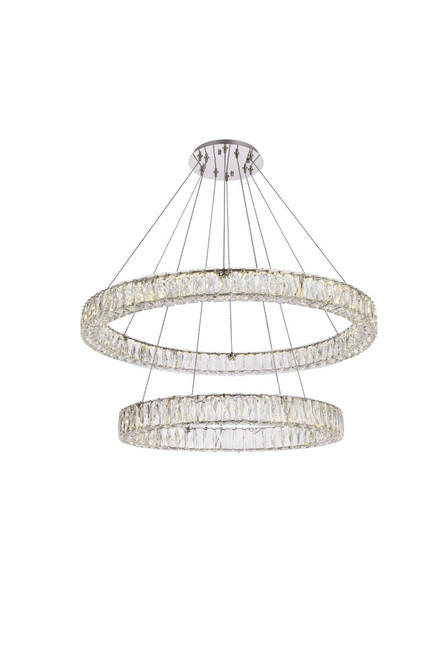 Elegant Lighting 3503G36C Monroe 36 inch LED double ring chandelier in chrome Elegant Lighting 3503G36C Monroe 36 inch LED double ring chandelier in chrome
