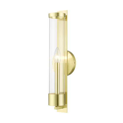 LIVEX LIGHTING 10142-12 1 Light Satin Brass Tall ADA Single Sconce