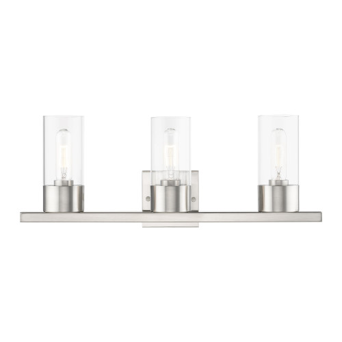 LIVEX LIGHTING 17313-91 3 Light Brushed Nickel Vanity Sconce