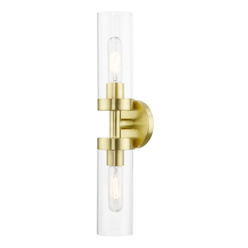 LIVEX LIGHTING 16172-12 2 Light Satin Brass ADA Vanity Sconce LIVEX LIGHTING 16172-12 2 Light Satin Brass ADA Vanity Sconce
