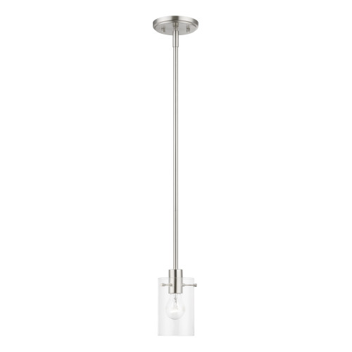 LIVEX LIGHTING 46151-91 1 Light Brushed Nickel Single Pendant