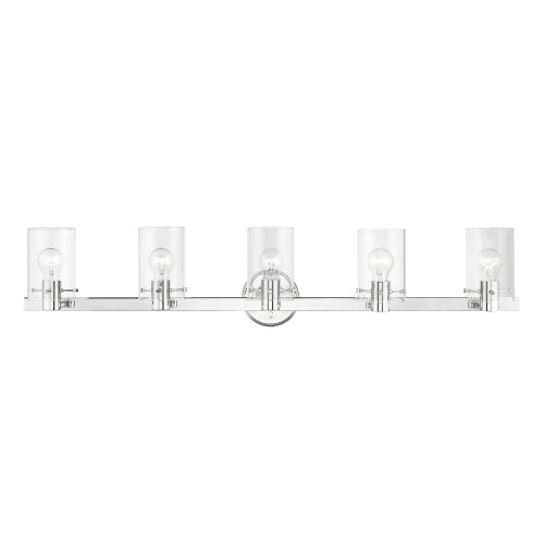 LIVEX LIGHTING 17235-05 5 Light Polished Chrome Vanity Sconce