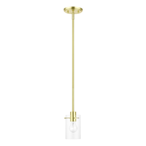 LIVEX LIGHTING 46151-12 1 Light Satin Brass Single Pendant