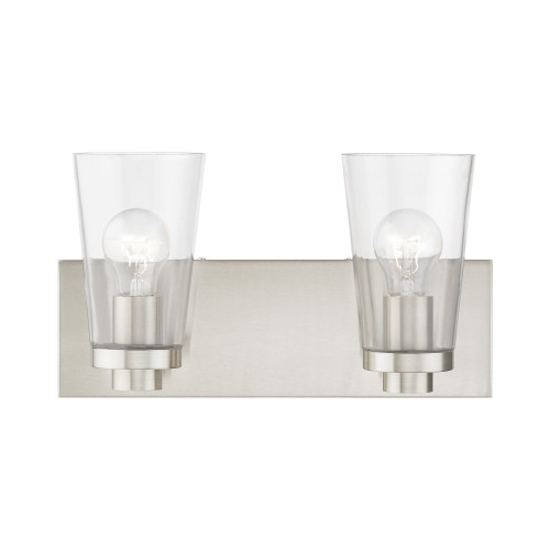 LIVEX LIGHTING 18182-91 2 Light Brushed Nickel Vanity Sconce LIVEX LIGHTING 18182-91 2 Light Brushed Nickel Vanity Sconce