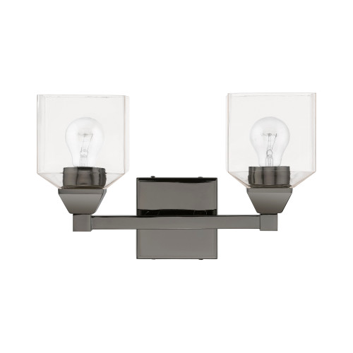 LIVEX LIGHTING 16772-46 2 Light Black Chrome Vanity Sconce LIVEX LIGHTING 16772-46 2 Light Black Chrome Vanity Sconce