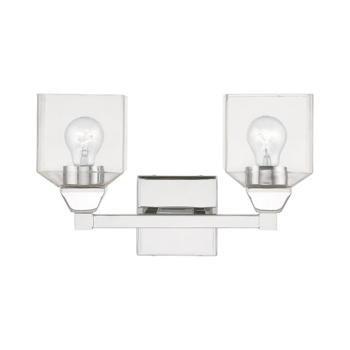 LIVEX LIGHTING 16772-05 2 Light Polished Chrome Vanity Sconce