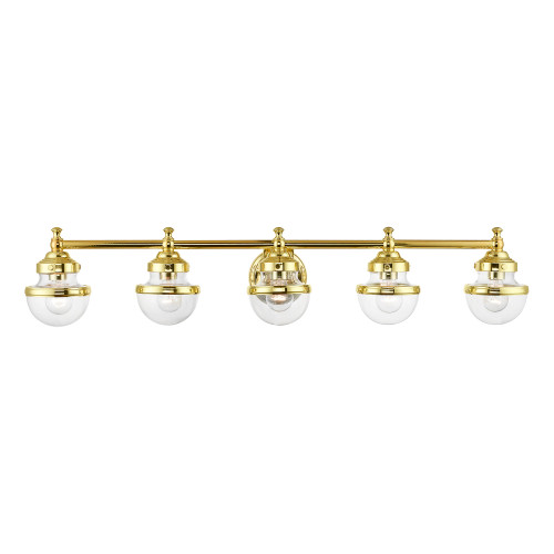 LIVEX LIGHTING 17415-02 5 Light Polished Brass Large Vanity Sconce LIVEX LIGHTING 17415-02 5 Light Polished Brass Large Vanity Sconce