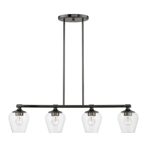 LIVEX LIGHTING 46724-46 4 Light Black Chrome Linear Chandelier