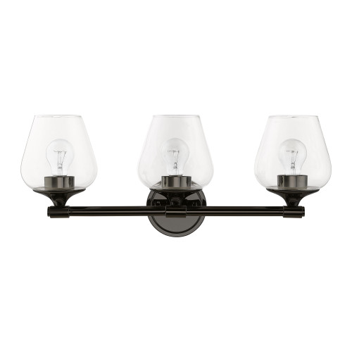 LIVEX LIGHTING 17473-46 3 Light Black Chrome Vanity Sconce