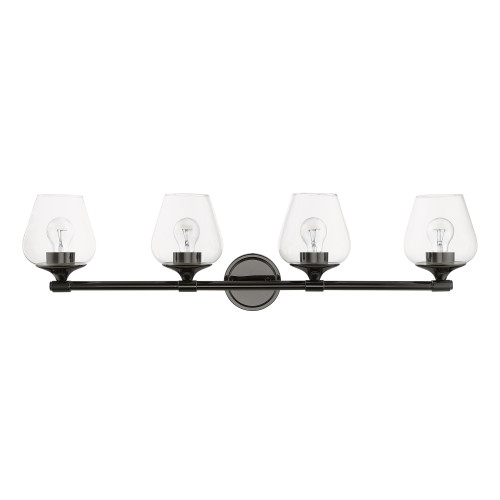 LIVEX LIGHTING 17474-46 4 Light Black Chrome Vanity Sconce