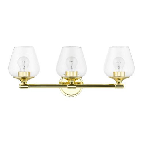 LIVEX LIGHTING 17473-02 3 Light Polished Brass Vanity Sconce