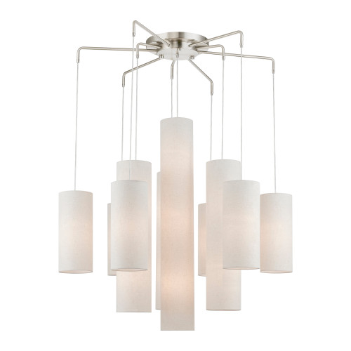 LIVEX LIGHTING 42657-91 15 Light Brushed Nickel Foyer Chandelier