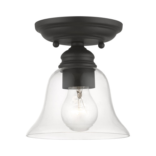 LIVEX LIGHTING 46481-04 1 Light Black Small Semi-Flush