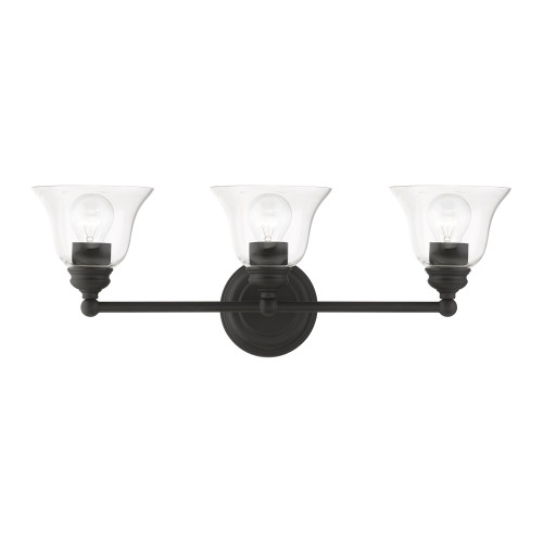 LIVEX LIGHTING 16943-04 3 Light Black Vanity Sconce