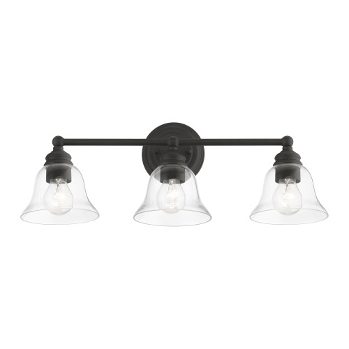 LIVEX LIGHTING 16943-04 3 Light Black Vanity Sconce