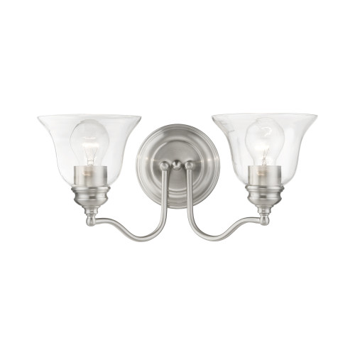 LIVEX LIGHTING 16932-91 2 Light Brushed Nickel Vanity Sconce LIVEX LIGHTING 16932-91 2 Light Brushed Nickel Vanity Sconce
