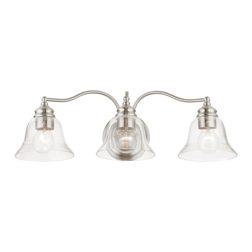 LIVEX LIGHTING 16933-91 3 Light Brushed Nickel Vanity Sconce