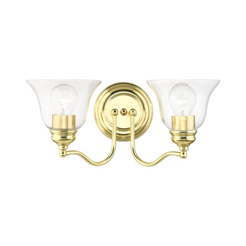 LIVEX LIGHTING 16932-02 2 Light Polished Brass Vanity Sconce LIVEX LIGHTING 16932-02 2 Light Polished Brass Vanity Sconce