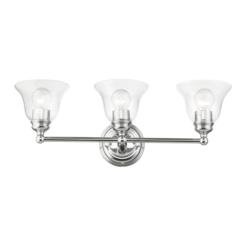 LIVEX LIGHTING 16943-05 3 Light Polished Chrome Vanity Sconce