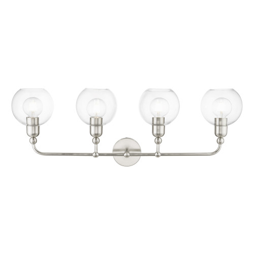 LIVEX LIGHTING 16975-91 4 Light Brushed Nickel Large Sphere Vanity Sconce