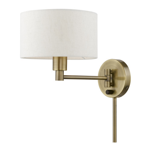 LIVEX LIGHTING 40940-01 1 Light Antique Brass Swing Arm Wall Lamp