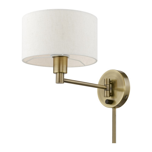 LIVEX LIGHTING 40940-01 1 Light Antique Brass Swing Arm Wall Lamp