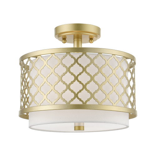 LIVEX LIGHTING 41107-33 2 Light Soft Gold Small Semi-Flush