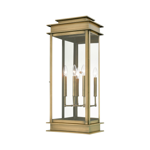 LIVEX LIGHTING 20208-01 3 Light Antique Brass Outdoor Extra Large Wall Lantern